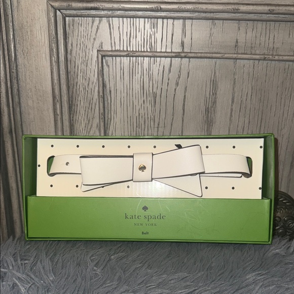 kate spade Accessories - Kate Spade Cream Bow Belt
